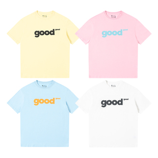 美好商店MeihaoStore四色good印花纯棉短袖马卡龙配色T恤情侣款
