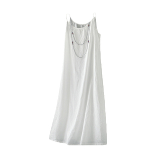 西缺文艺百搭轻薄长款纯棉吊带连衣裙女装春夏新款内搭衬裙打底裙