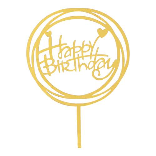 50枚装网红简约透明亚克力蛋糕装饰插牌生日快乐创意派对插件配件