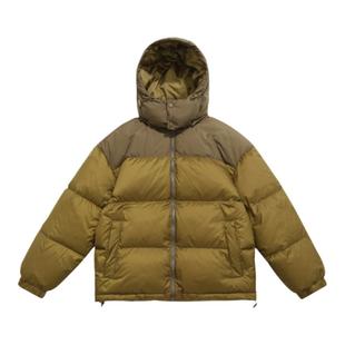 TIRED国潮可拆卸拼色连帽羽绒服冬季90白鸭绒情侣三防保暖外套女