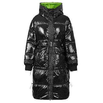 s.deer抽绳亮面长款羽绒服