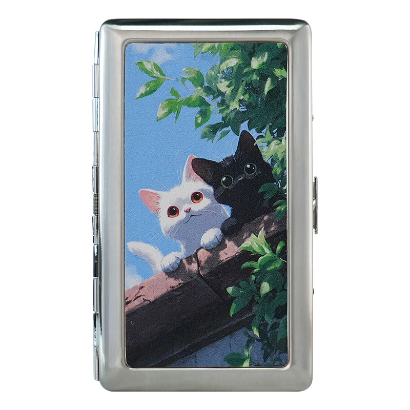 王子金属猫咪烟盒可装粗中细烟