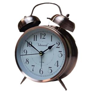 telesonic/天王星金属打铃闹钟声音超大复古怀旧学生用静音时钟表
