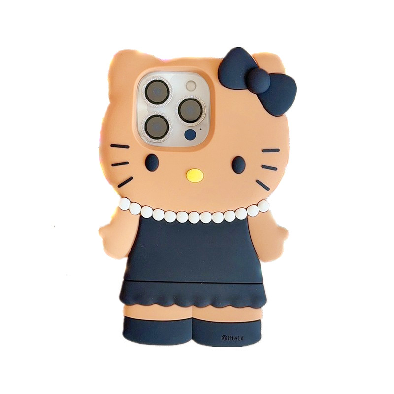 黑长裙Kitty凯蒂猫苹果17p手机壳