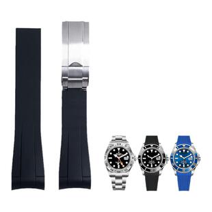 液态硅胶橡胶表带适配新款劳力士黑绿水鬼41mm潜航者21mm探险家2