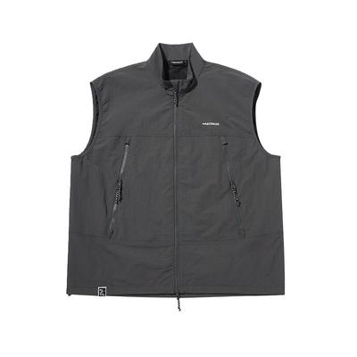 oddCIRKUS工装马甲 日系复古坎肩马甲男女立领抽绳拉链口袋马甲