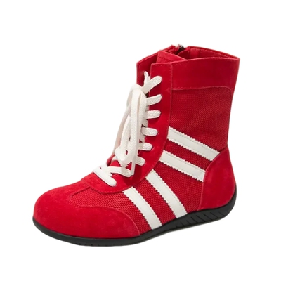 女童鞋子儿童红色马丁短靴子
