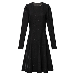 【商场同款】Lakoradior拉珂蒂时尚女25秋冬新款法式泡泡袖连衣裙