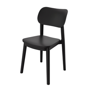 家用餐椅2025新款高级感黑色靠背塑料凳子极简可叠放北欧椅子