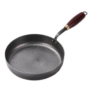 正宗章丘手工铁锅官方旗舰店正品平底煎锅无涂层不粘锅熟铁平底锅