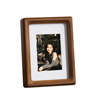 迷你实木相框拍立得照片定制摆台高级感结婚登记照标本小卡展示架
