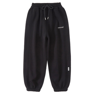 男童春秋运动裤2026新款中大童宽松休闲加绒长裤儿童一体绒卫裤潮