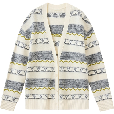 【羊毛】播商场同款慵懒V领气质针织开衫女冬新款BDS4UD3764