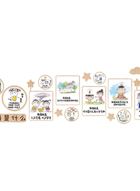 幼儿园托管班走廊文化楼梯墙面贴装饰环创主题成品教育是什么形象