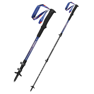 开拓者新款99%碳纤维手杖 三节外锁可伸缩超轻登山杖户外登山装备