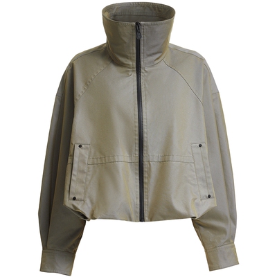 SEASONHIGH春季潮酷光泽感宽松百搭舒适时尚出街立领夹克外套女装