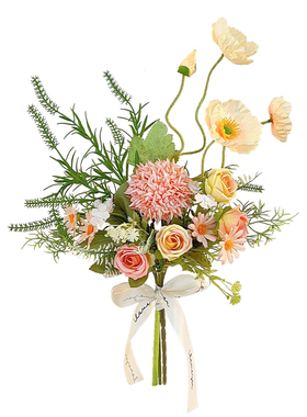 莫奈花园玫瑰花仿真花手捧花束