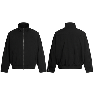 BUFANSTUDIO板正立领夹克触感舒适cleanfit外套简约双拉链上衣男