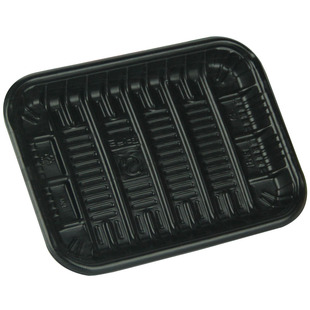 黑色生鲜托盘1914一次性水果包装盒塑料长方形打包盒超市蔬菜托盘