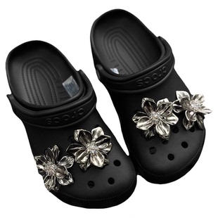 2026爆款“银翼之花”洞洞鞋配饰鞋花洞门适配crocs卡洛驰高级感