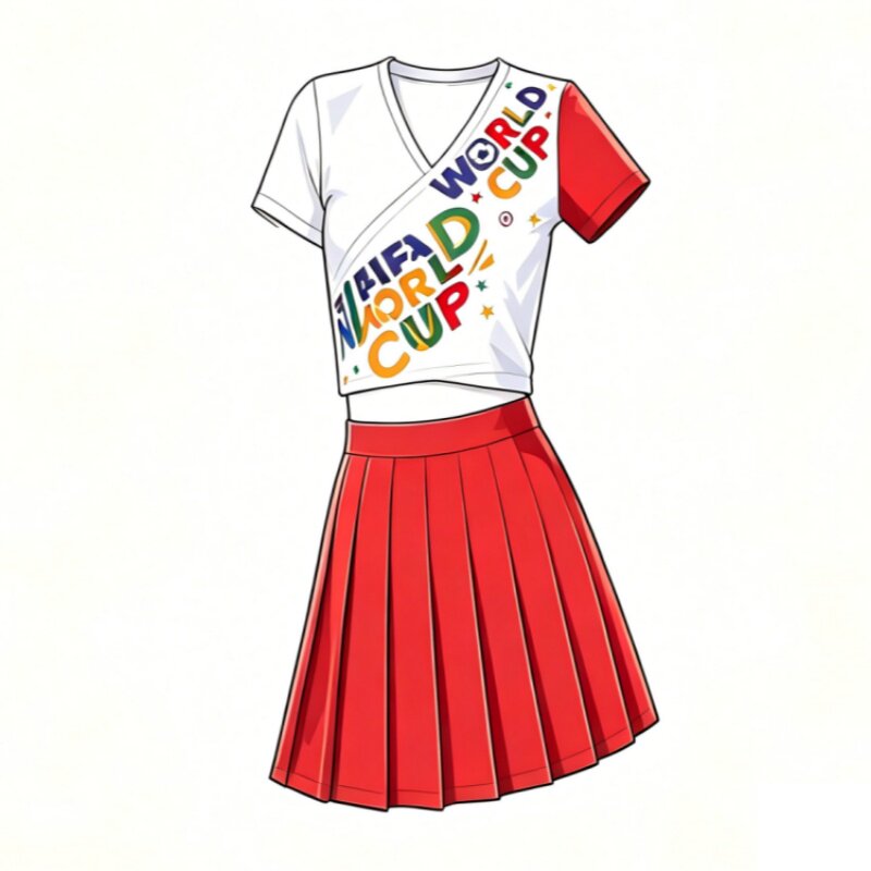 2026美加墨世界杯啦啦队服装女成人足球宝贝套装百褶裙演出服定制