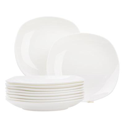 骨瓷8英寸方形盘子深汤盘好清洗