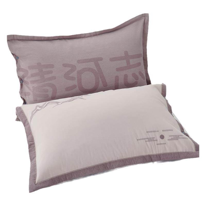 天阳轻奢风纱布按扣枕套
