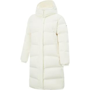 李宁航天动态保暖羽绒服女士官方新款冬季长款保暖连帽鸭绒运动服