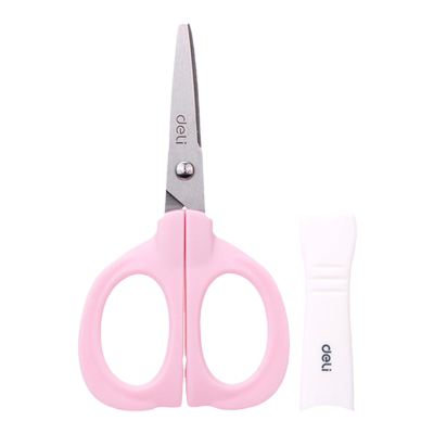 得力儿童剪刀安全手工圆头宽柄