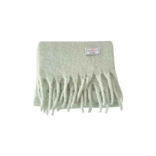 薄荷绿色围巾冬季女韩系ins百搭仿羊绒含羊毛围脖男学生保暖披肩