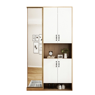 现代简约旋转鞋柜衣柜一体 北欧大容量门厅柜玄关进门入户衣帽柜