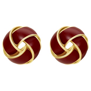 JAY复古红色耳钉轻奢高级感喜庆新春过年耳饰适合冬天的耳环