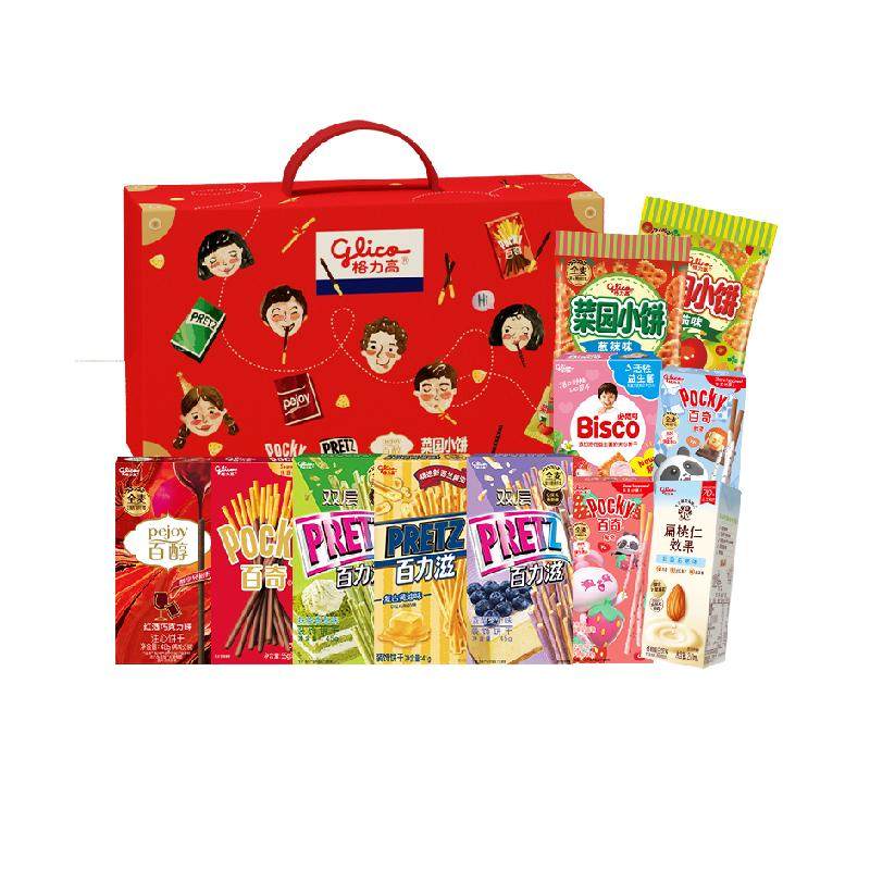 格力高饼干全家福年货礼盒休闲零食饼干