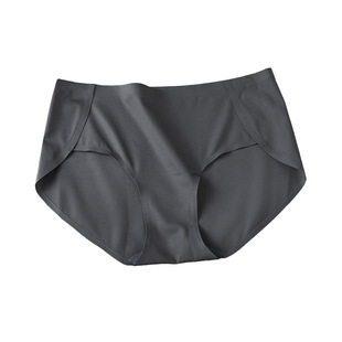 桑蚕丝一片式中腰包臀三角裤 石墨烯真丝无痕透气0束缚女士内裤