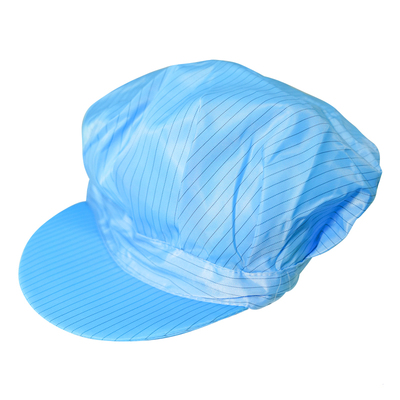 防静电帽子头顶带透气网防尘大工帽工厂车间男女工作帽食品无尘帽