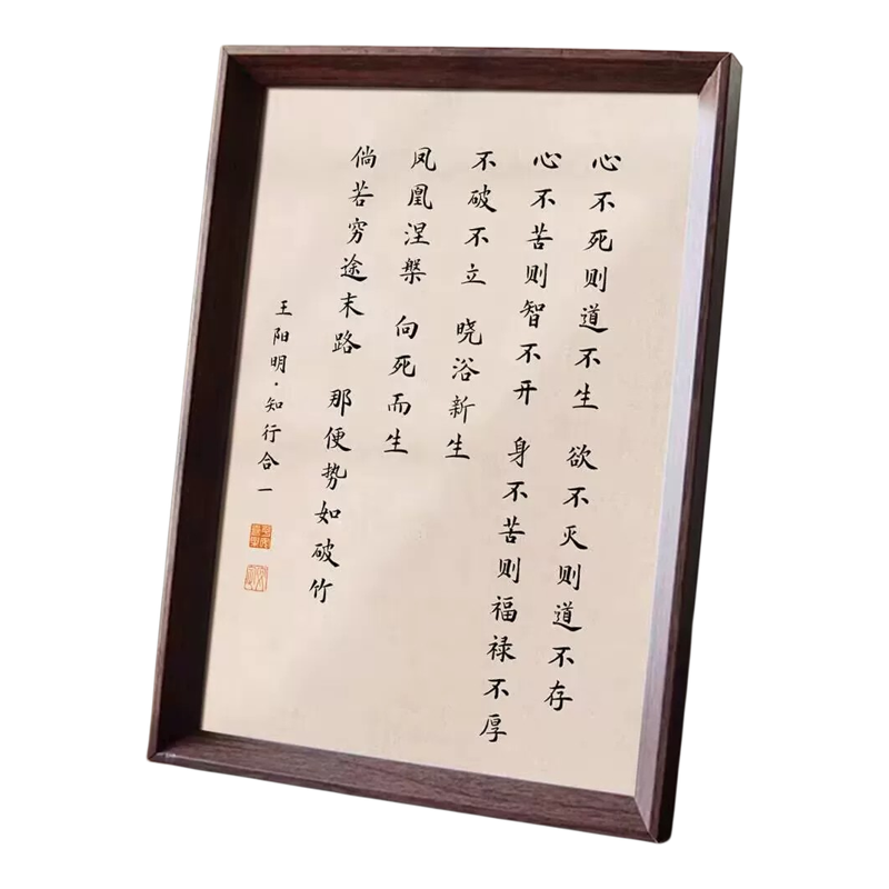 王阳明心不死则道不生书法相框