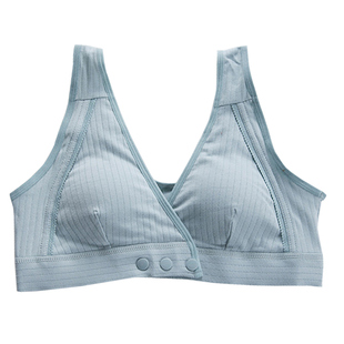 棉质前扣文胸无钢圈背心式大码胖mm薄款透气宽松妈妈内衣夏