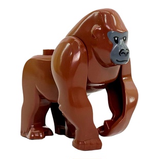 适用乐高第三方积木丛林动物园黑色大猩猩猴子小颗粒拼装玩具模型