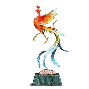 凤舞九天铜凤凰摆件招财客厅入户玄关酒柜大气装饰品高端乔迁礼品