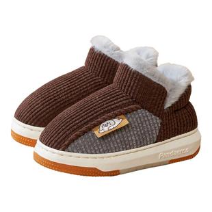 牛筋底冬季外穿棉鞋男童儿童防滑包跟加绒厚底棉拖鞋保暖棉拖鞋女