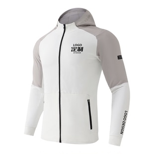 连帽外套定制印logo拉链运动卫衣速干上衣健身工装篮球教练工作服