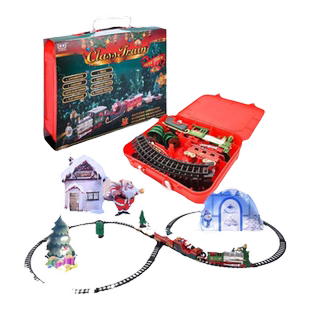 圣诞节电动小火车轨道车玩具男孩子套装仿真高铁儿童复古蒸汽火车