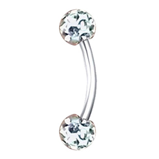 外螺旋外螺纹爆闪眉骨钉医用钛钢饰品弯杆手指手背鼻梁山根锁骨钉