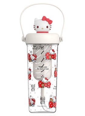 九木杂物社三丽鸥HelloKitty塑料吸管杯夏日水杯生日儿童节礼物
