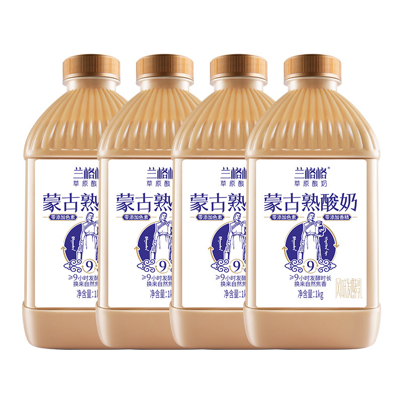 兰格格草原酸奶熟酸奶1kg*4桶