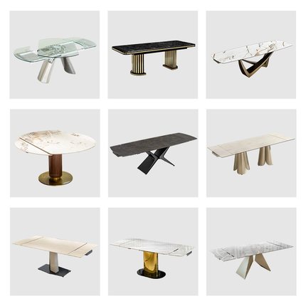 岩板餐桌可伸缩家用高端意式极简折叠餐桌椅轻奢高级感2025新款