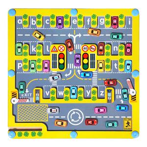 儿童磁力字母停车移位迷宫闯关玩具早教益智专注训练生日礼物游戏