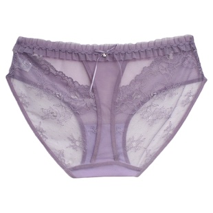 纯欲又仙儿的紫~小心机镂空细节性感网纱内裤女裆纯棉低腰半包臀