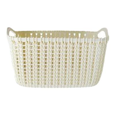 仿藤编桌面收纳篮塑料收纳筐