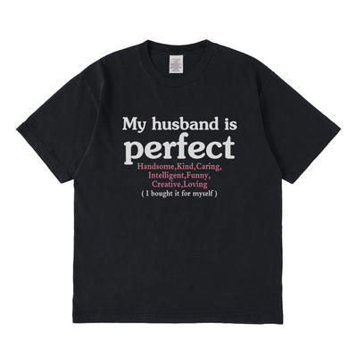 My wife perfect短袖t恤夏季设计感小众情侣男女宽松圆领上衣